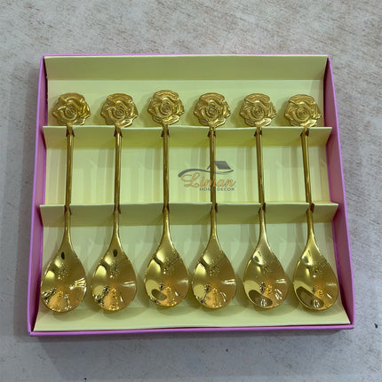 Liman Home Decor - Liman Online Collectie Theelepel Roos Goud 6 Delig