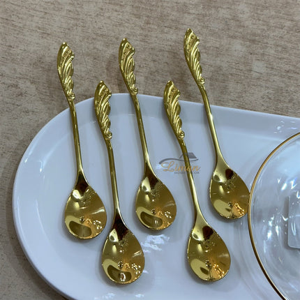 Liman Home Decor - Liman Online Collectie Theelepel Veer Goud 6 Delig