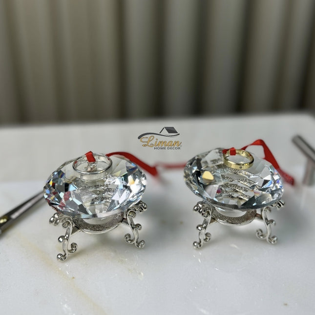 Liman Home Decor - Liman Online Diamond Ringhouders Zilver 2 Delig