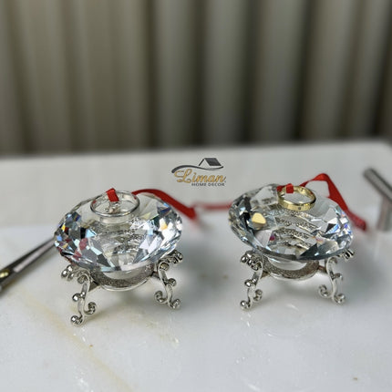 Liman Home Decor - Liman Online Diamond Ringhouders Zilver 2 Delig