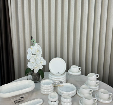 Liman Home Decor - Liman Online Full Moon Wit Ontbijtset 33 delig | 6 Persoons