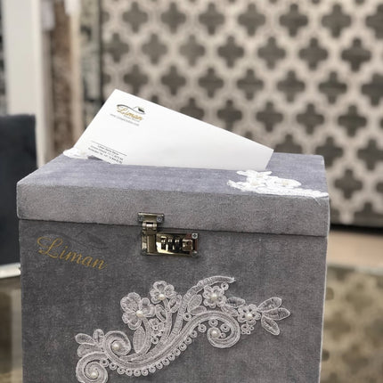 Liman Home Decor - Liman Online GELDKIST GRIJS MET CIJFERSLOT