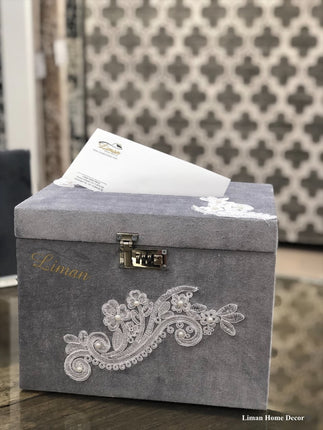 Liman Home Decor - Liman Online GELDKIST GRIJS MET CIJFERSLOT