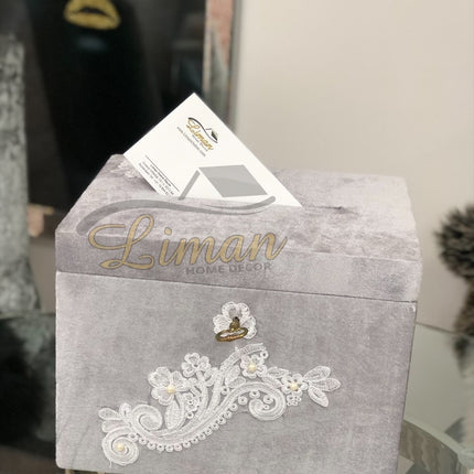 Liman Home Decor - Liman Online GELDKIST GRIJS MET SLOT