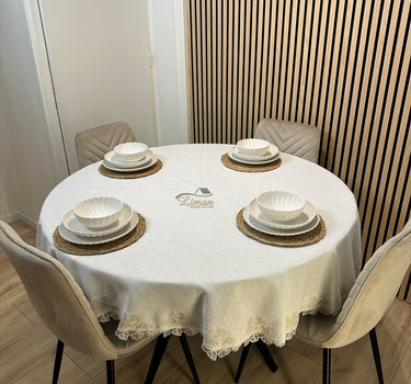 Liman Home Decor - Liman Online Gelincik Tafelkleed Cream 1 Delig