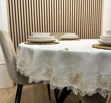 Liman Home Decor - Liman Online Gelincik Tafelkleed Cream 1 Delig