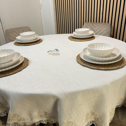 Liman Home Decor - Liman Online Gelincik Tafelkleed Cream 1 Delig