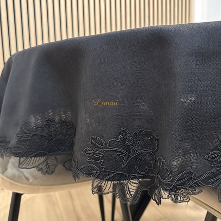 Liman Home Decor - Liman Online Gelincik Tafelkleed Zwart 1 Delig