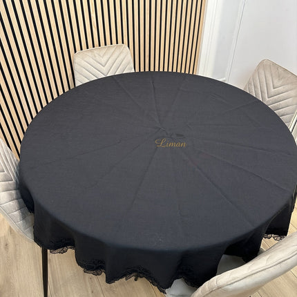 Liman Home Decor - Liman Online Gelincik Tafelkleed Zwart 1 Delig