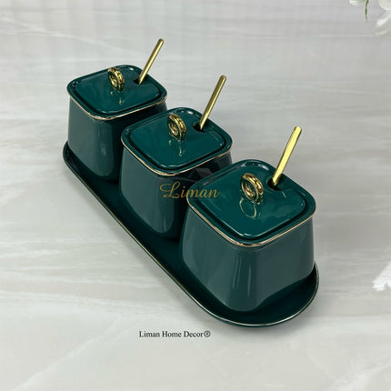 Liman Home Decor - Liman Online HAYAT KRUIDENSET GROEN / WIT