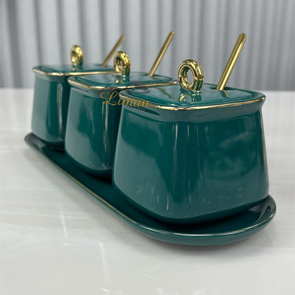 Liman Home Decor - Liman Online HAYAT KRUIDENSET GROEN / WIT