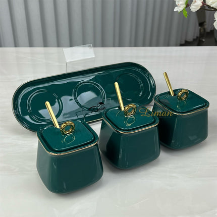 Liman Home Decor - Liman Online HAYAT KRUIDENSET GROEN / WIT