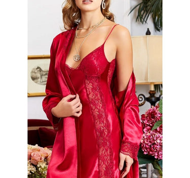 Liman Home Decor - Liman Online Jeremi Satijn Lingerieset 2 Delig Rood