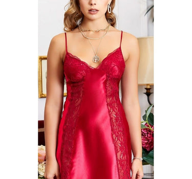 Liman Home Decor - Liman Online Jeremi Satijn Lingerieset 2 Delig Rood