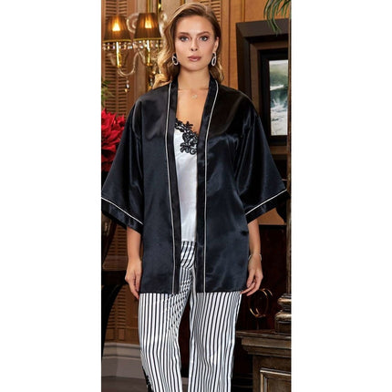 Liman Home Decor - Liman Online Jeremi Satijn Lingerieset 3 Delig Zwart