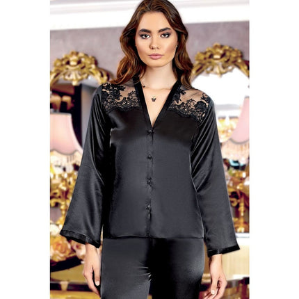 Liman Home Decor - Liman Online Jeremi Satijn Lingerieset 6 Delig Zwart