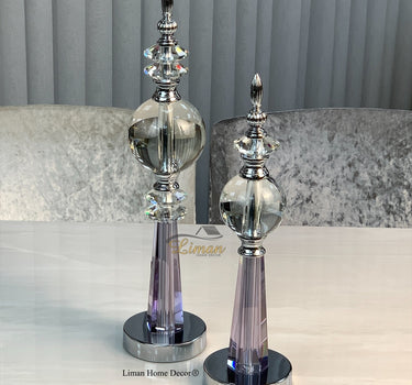 Liman Home Decor - Liman Online Kandelaar Met Bol 2 Delig Paars