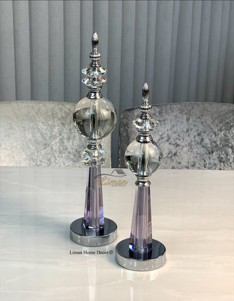 Liman Home Decor - Liman Online Kandelaar Met Bol 2 Delig Paars