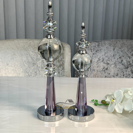 Liman Home Decor - Liman Online Kandelaar Met Bol 2 Delig Paars