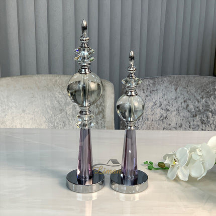 Liman Home Decor - Liman Online Kandelaar Met Bol 2 Delig Paars