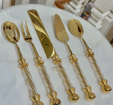 Liman Home Decor - Liman Online KEUKENGEREISET GLAS GOUD 5 DELIG