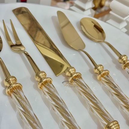 Liman Home Decor - Liman Online KEUKENGEREISET GLAS GOUD 5 DELIG