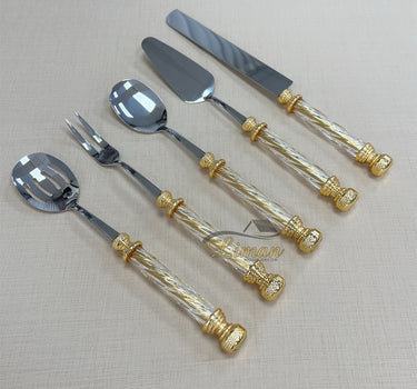 Liman Home Decor - Liman Online KEUKENGEREISET GLAS GOUD 5 DELIG