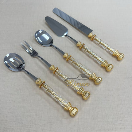 Liman Home Decor - Liman Online KEUKENGEREISET GLAS GOUD 5 DELIG