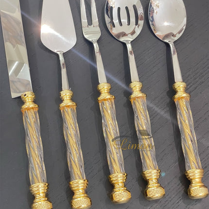 Liman Home Decor - Liman Online KEUKENGEREISET GLAS GOUD 5 DELIG