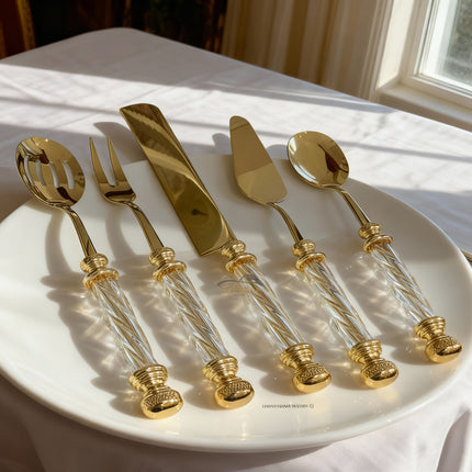 Liman Home Decor - Liman Online KEUKENGEREISET GLAS GOUD 5 DELIG