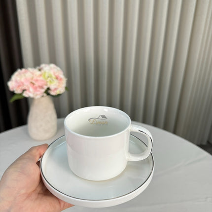 Liman Home Decor - Liman Online Koffieset 12 Delig | 6 Persoons Wit - Zilver