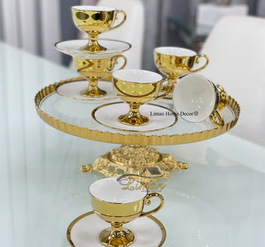 Liman Home Decor - Liman Online KOSOVA CAROLINA ESPRESSOSET 12 DELIG | 6 PERSOONS WIT