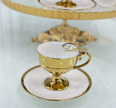 Liman Home Decor - Liman Online KOSOVA CAROLINA ESPRESSOSET 12 DELIG | 6 PERSOONS WIT