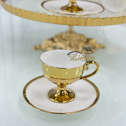 Liman Home Decor - Liman Online KOSOVA CAROLINA ESPRESSOSET 12 DELIG | 6 PERSOONS WIT