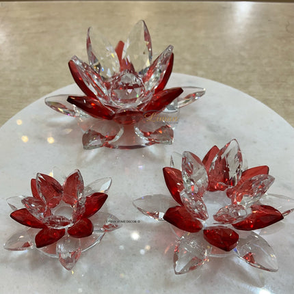 Liman Home Decor - Liman Online KRISTAL NILUFER DECORATIE ROOD 3 DELIG