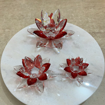 Liman Home Decor - Liman Online KRISTAL NILUFER DECORATIE ROOD 3 DELIG