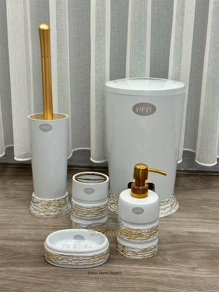 Liman Home Decor - Liman Online LUXE BADSET 5 DELIG GRIJS / GOUD