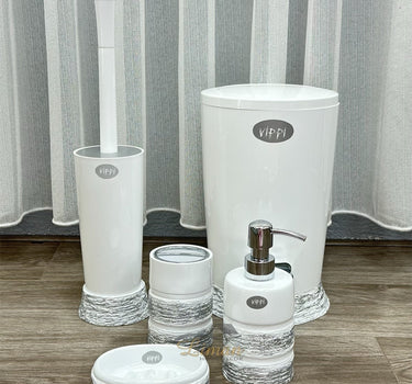 Liman Home Decor - Liman Online LUXE BADSET 5 DELIG WIT / ZILVER