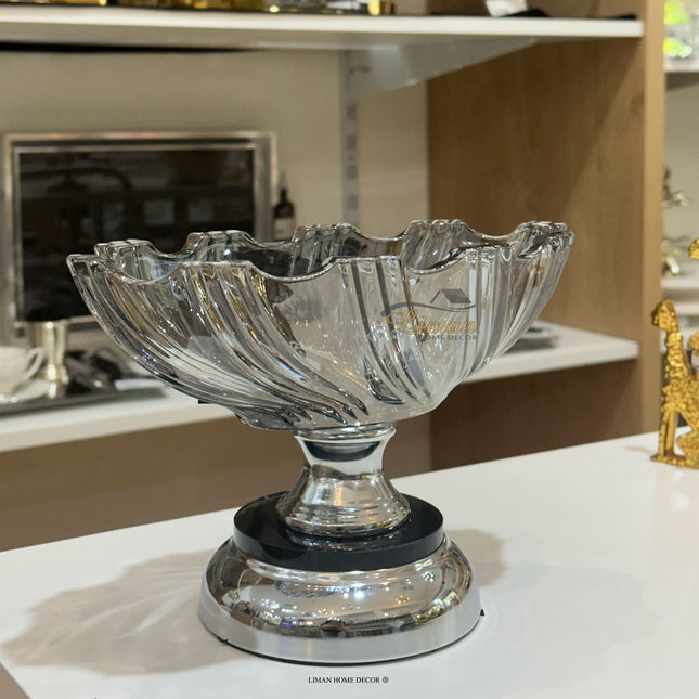 Liman Home Decor - Liman Online LUXE OVAAL SCHAAL ZILVER