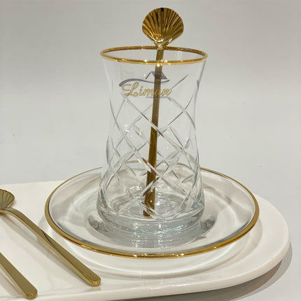 Liman Home Decor - Liman Online LUXE SCHELP THEELEPEL 6-DELIG GOUD