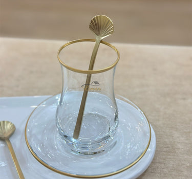Liman Home Decor - Liman Online LUXE SCHELP THEELEPEL 6-DELIG MAT GOUD