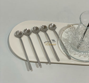 Liman Home Decor - Liman Online LUXE SCHELP THEELEPEL 6-DELIG ZILVER