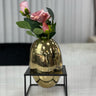 Liman Home Decor - Liman Online Metalen Decoratie / Vaas Met Stand Goud-Zwart 14x14x20cm
