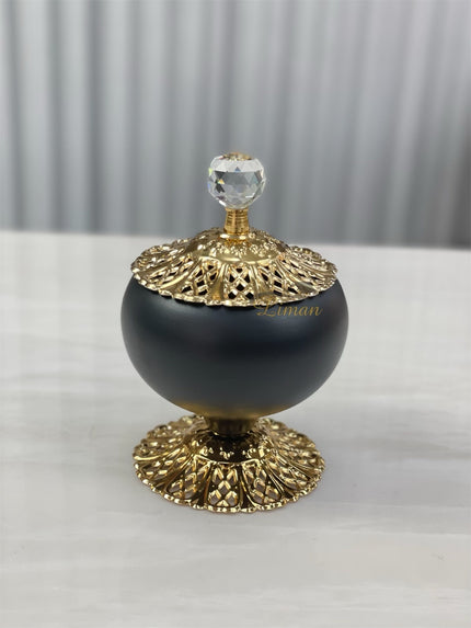 Liman Home Decor - Liman Online Metalen Suikerpot Zwart