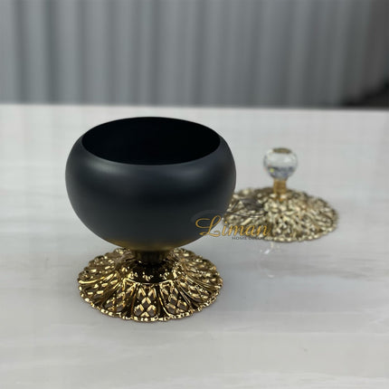 Liman Home Decor - Liman Online Metalen Suikerpot Zwart