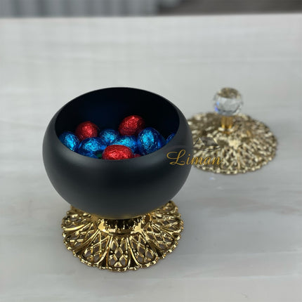 Liman Home Decor - Liman Online Metalen Suikerpot Zwart