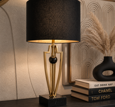 Liman Home Decor - Liman Online Milano Tafellamp Metaal Goud Marmer Voet