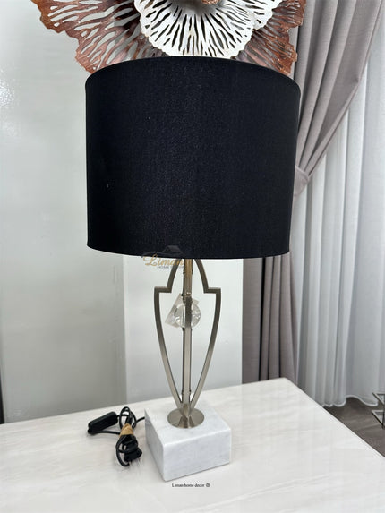Liman Home Decor - Liman Online Milano Tafellamp Metaal Zilver Marmer Voet