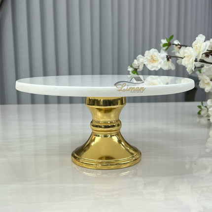 Liman Home Decor - Liman Online Mimoza Marmer Taartplatteau Gold
