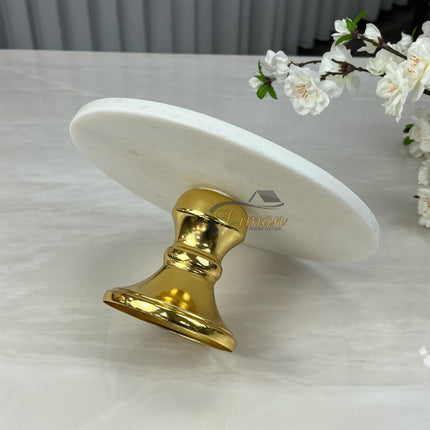 Liman Home Decor - Liman Online Mimoza Marmer Taartplatteau Gold